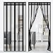 Cozomiz Moustiquaire Porte Avec Embrasse Magnétique Ignifuge Moustiquaire Aimantée Anti Feu Sur Mesure de Porte Rideau de Porte Antimoustique Pour Portes 80 * 195cm Rayures Verticales Noir