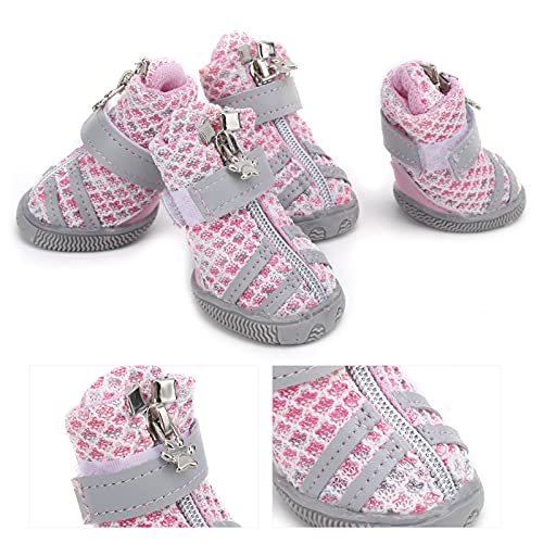 Sapatos Pequenos de Cachorro, Sapatos de Cachorro 4pcs para Pequenos Cães Grandes Grandes Malha Ao A