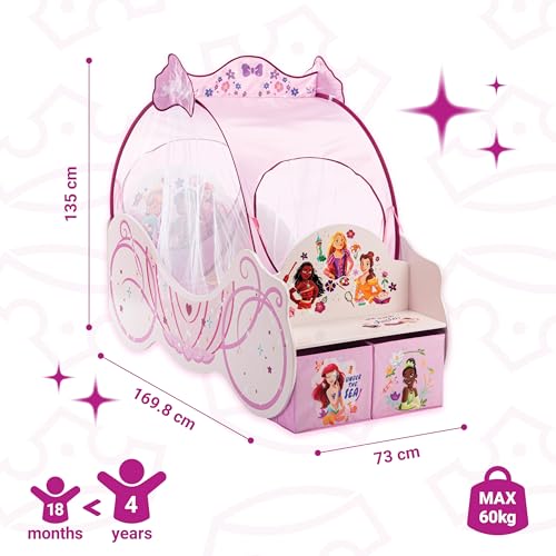 Disney Princesses Kutschenbett mit Stauraum und Baldachin Home