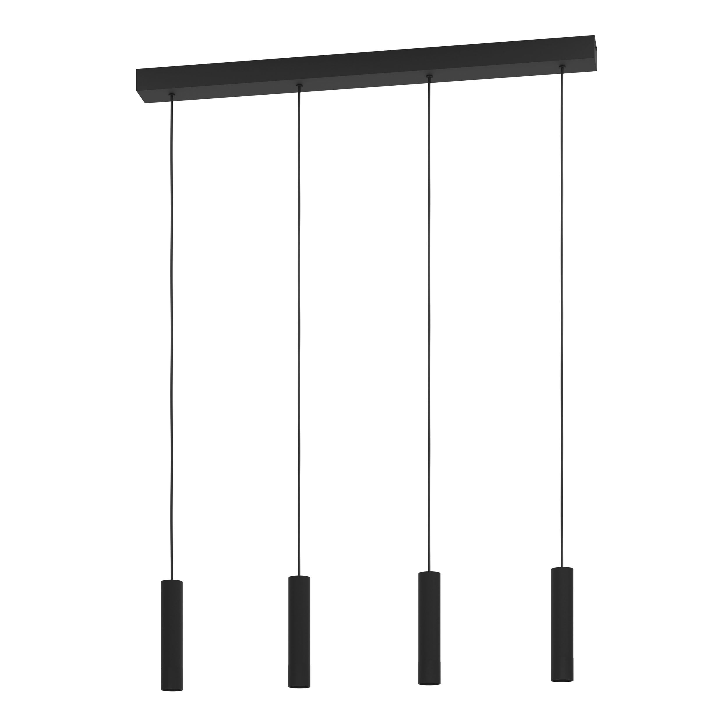 Eglo Black Almudaina Four Drop Linear Led Pendant In