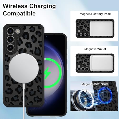 Coque de téléphone Samsung S23 imprimé léopard noir protectrice et rigide - 2