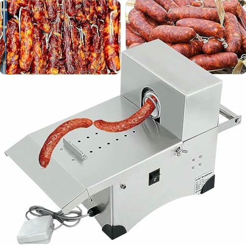HOTAPEPU Máquina atadora de Salchichas eléctrica, 200 W, automática, para restaurantes, diámetro máximo de 50 m, embutidora~/