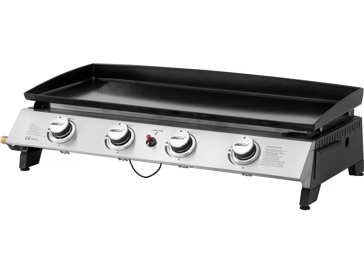 Plancha de gas 4 quemadores Jolly - 10 Kw - Gris