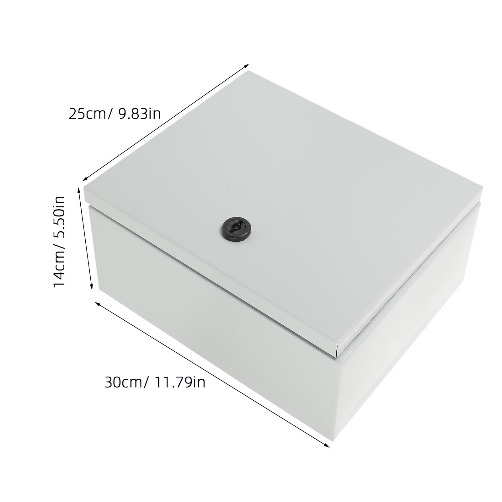 Coffret électrique extérieur : 30 x 25 x 14 cm, boîtier de dérivation étanche à l'eau et à la poussière avec serrure – Boîtier de distribution mural