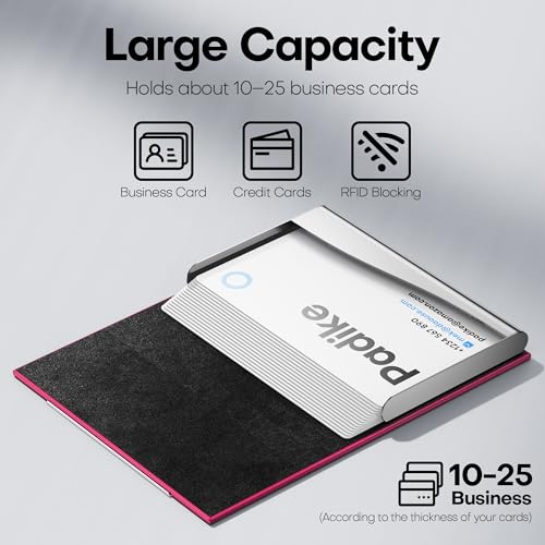 image for Padike Business Card Holder, Business Card Case Professional PU Leathe