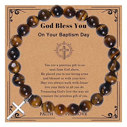 Gelconnie Cross Bracelet For Men Son, Grandson, Dad, Husband, Godfather, Christian Mens Bracele Birthday Graduation Retirement Christmas Christian Gift For Teens Boys Men #TOP16