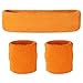 Suddora Neon Orange Headband / Wristband Set - Sports Sweatbands for Head and Wrist