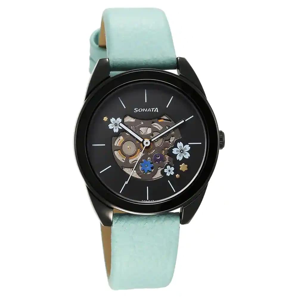 Sonata Unveil Quartz Multifunction Black Dial Leather Strap Watch for Women-8182NL04 (B0BZPSB4DT) Amazon Price History, Amazon Price Tracker