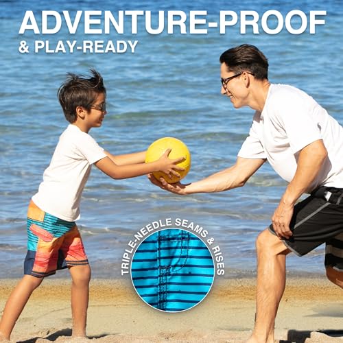 Image of Kanu Surf Boys' Toddler Troy Stripe Swim Trunks
