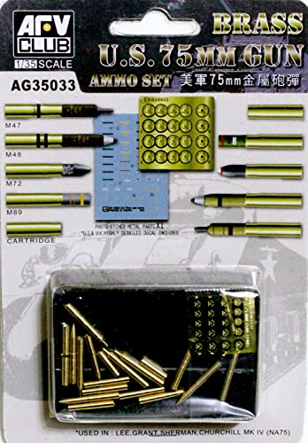 75mm gun ammo set AFV Club 1:35 obus en laiton AFVAG3533 pour maquette