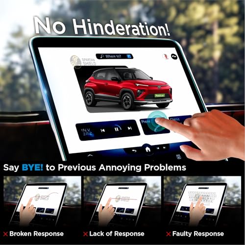 Image of Spartan Shield [4 PACK] SCREEN GUARD For TATA PUNCH EV 2026 Facelift || ADVENTURE | SMART+ || 8inch Infotainment Touchscreen + 4inch Instrument Cluster + Digital Steering + AC Panel Protector || Anti Scratch | Water Resistant | HD Clear | High Touch Sensitivity | Punch.EV Electric Car Music Stereo Accessories 2026+ [Not Tempered Glass] *** Doesn't Fit Empowered / Empowered+ Variants ***