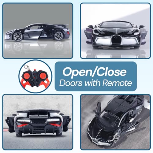Image of Popsugar Door Opening Remote Control Car|Rechargeable 1200mAh Lithium Battery|C-Type Charging|75-Min Runtime|2.4G Long Range Remote (100+ ft)|HighSpeed RC Car|Gift for Kids|Made in India (Black)