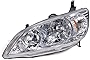 HEADLIGHTSDEPOT Chrome Housing Halogen Headlight Compatible With Honda Civic 2004-2005 2 Door Coupe Includes Left Driver Side Headlamp