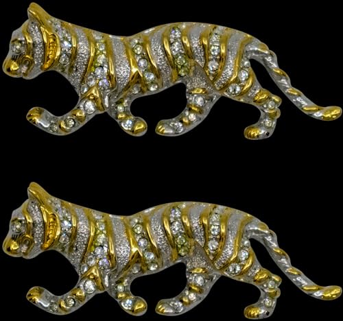 Image of Set of 2 Brooch Lapel Pins With Rhinestones