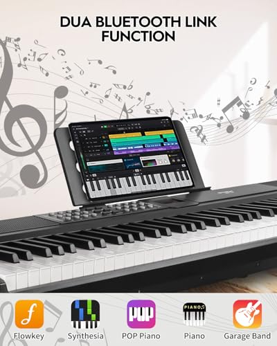 Image of STRICH 88 Keys Weighted Keyboard Piano with X-Style Stand & Sustain Pedal, Hammer-Action Digital Piano, Full-size Electric Piano Keyboard Supports USB-MIDI /Wireless Connect, SDP-120&SKT-01