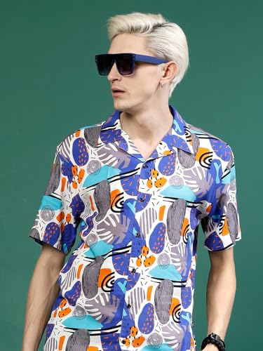 Image of Rigo Printed Co-Ord Set for Men | Casual Shirt & Shorts Night Suit | Lounge-wear Nightdress Pajama Set | Night Wear, Beach, Vacation Outfit