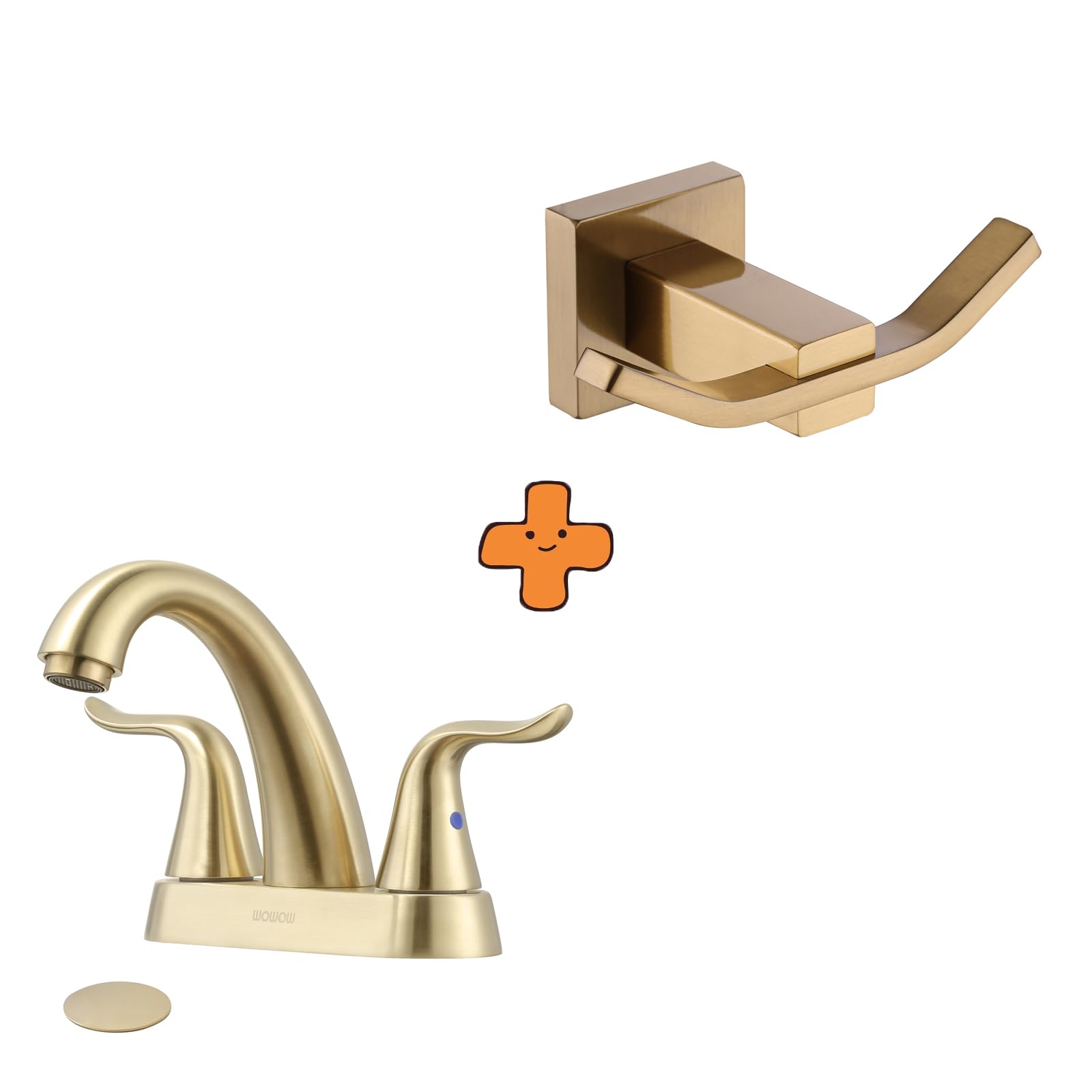 Jnfidosr Gold 4 Inch Bathroom Faucet Brushed Bathroom Sink Faucet Centerset Vanity Faucet And Towel Hooks For Bathrooms Sus304 Stainless Steel Coat Hook
