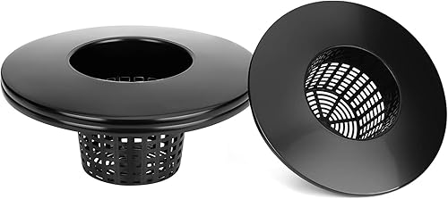 Paquete de 3 macetas de red  6 pulgadas para cubos de 5 y 3.5 galones, tapas de cubo hidropónico de borde ancho, tapas de cesta DWC