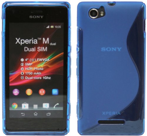 Sony Xperia M Dual SIM Coque en Silicone Bleu Marine @ Energmix