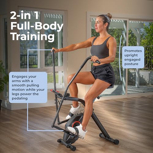 Image of Sunny Health & Fitness Smart Folding X-Bike, Portable Compact Exercise Bike for Indoor Cycling Workout, Home Cardio Training Machine, Free SunnyFit App Bluetooth Connect