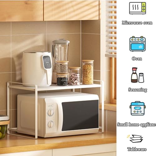 Étagère de support de micro-ondes de comptoir à 2 niveaux noirs - 3