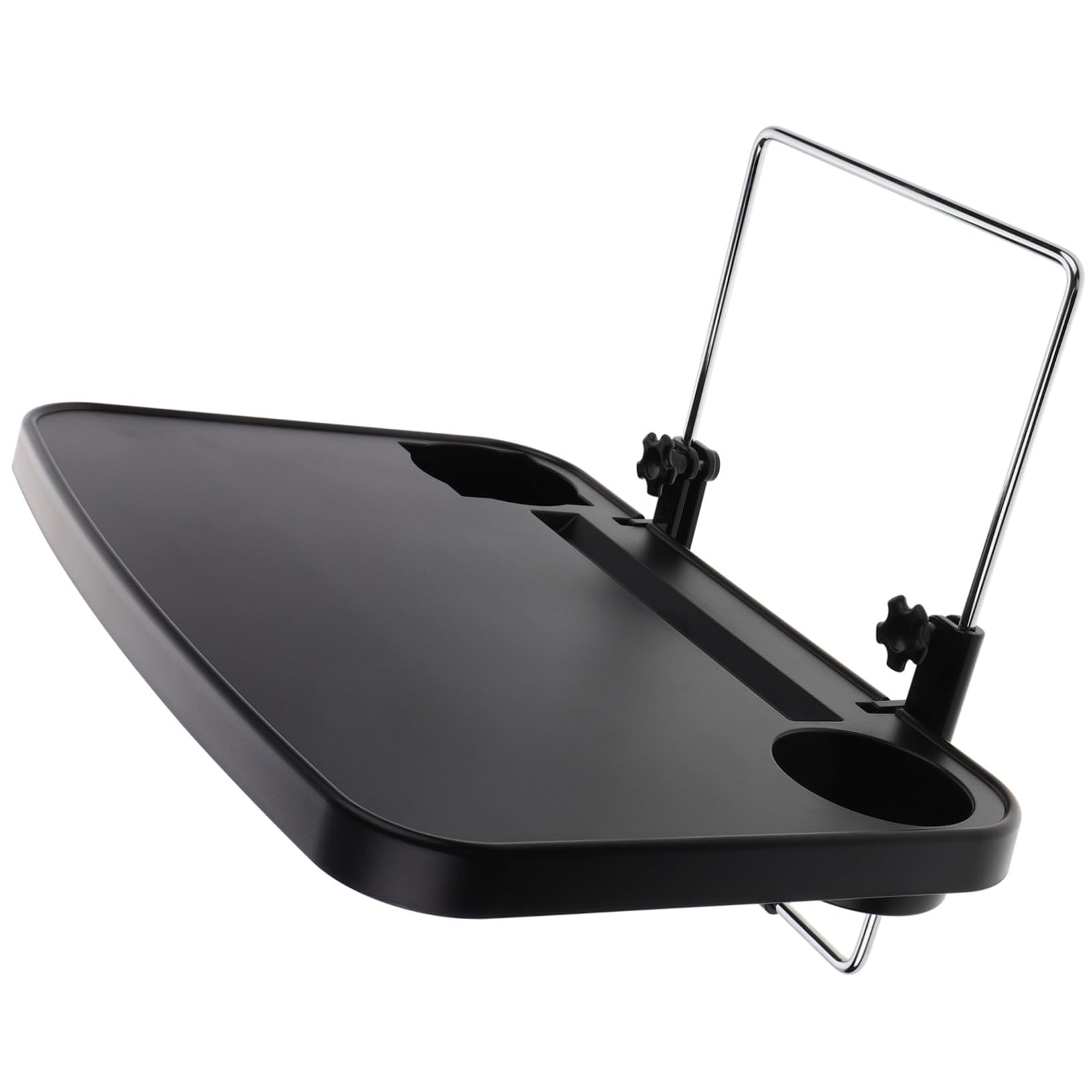Supporto Portabevande per Poggiatesta Auto Pieghevole Nero ABS | Vassoio Multifunzione per Sedia Posteriore, per Viaggi di Lavoro e Lunghi Spostamenti, Design Portatile