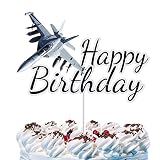 Military Airplane Cake Topper Fighter Jet Party Supplies for Men Boy Air Force Party Decorations Tra