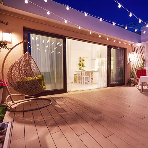 PrimeMatik GI09-VCES Lichterkette mit 20 Lampen mit Fassung E27 außen IP64 Elektrisches Kabel 20 m ausziehbar Weiß (GI09)
