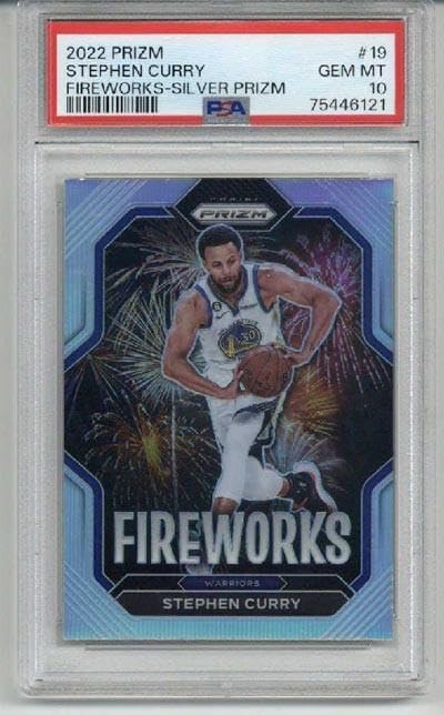2022 Panini Prizm Fireworks Silver Prizm #19 Stephen Curry Warriors Psa 10 Rare - Basketball Cards