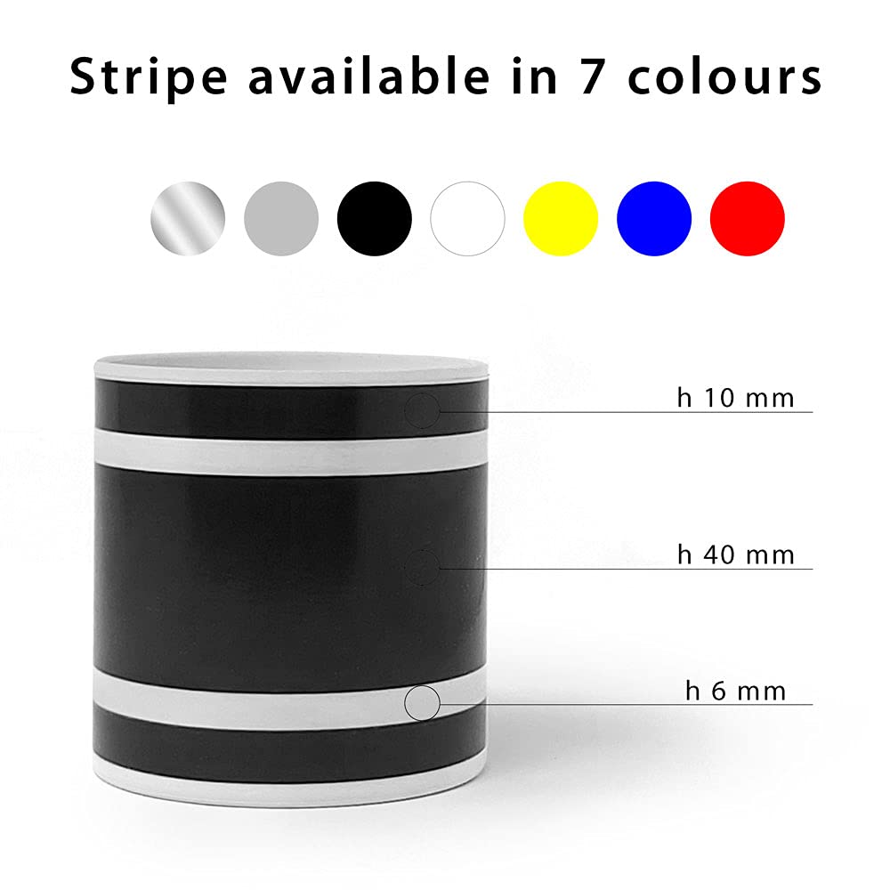 Strisce Adesive Moto Bike Racing Stripe 3 Fili, Nero, 8 cm x 2 m