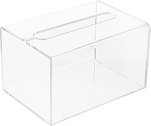 Zerodeko Caja de pañuelos de acrílico transparente montada en la pared, dispensador de pañuelos faciales, caja de secadora, contenedor de hojas,
