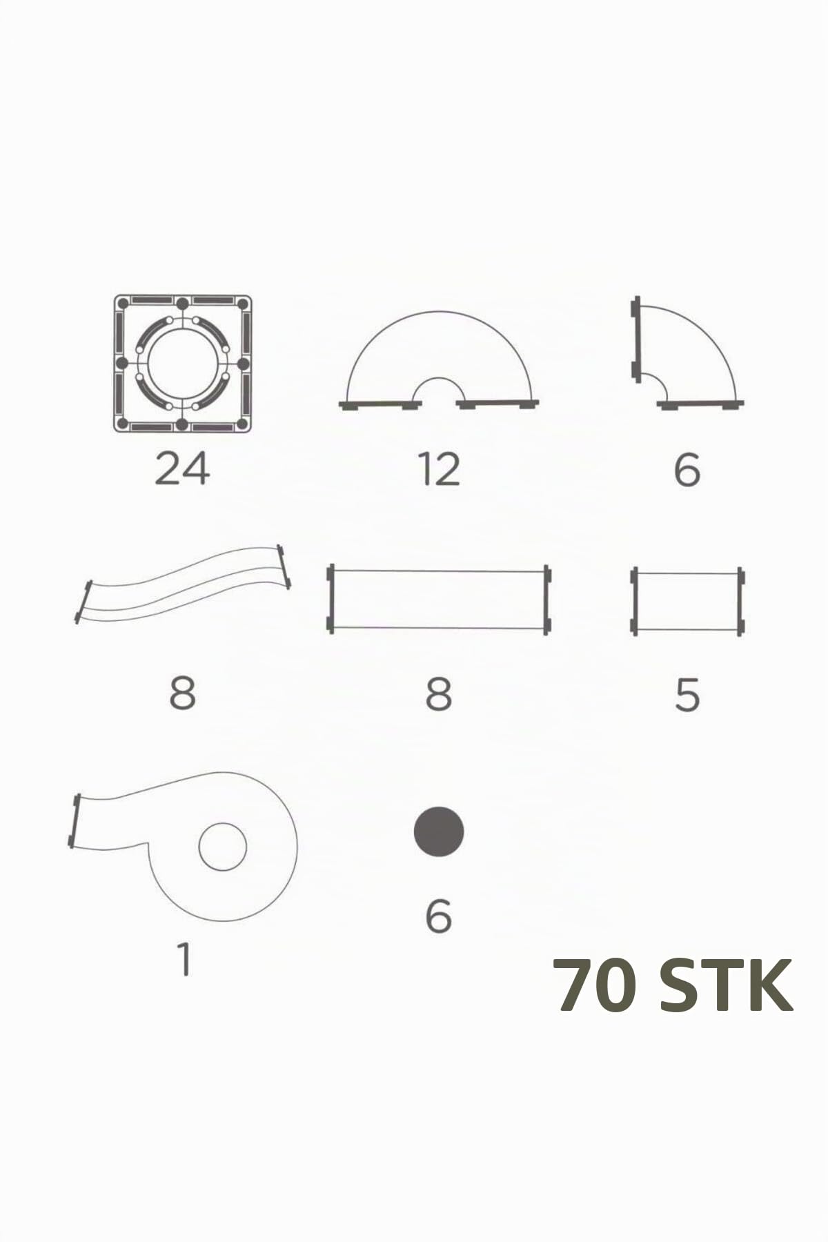 Kugelbahn-Kreativ-Bausatz in Pastellfarben 70 Teile, langlebiges Magnetspielzeug, Robustes Lernspielzeug, erweiterbare Sets, für Kinder ab 3 Jahren