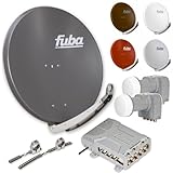 Fuba DAA 850 Sat-Schüssel 85 cm mit 15 Jahren Garantie (anthrazit, weiß, braun, ziegelrot oder hell-grau)