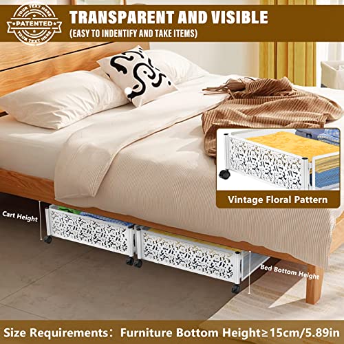 Borisi Under Bed Storage With Wheels - Under Bed Storage Containers, Foldable Heavy Duty Metal Bedroom Storage, Tool-Free Assembly Underbed Storage Drawer For Bedroom, Clothes, Shoes, Blankets, Toy, Book #TOP2