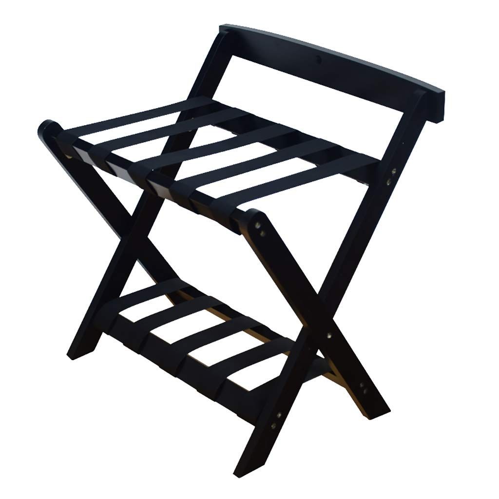 Porte-bagages double couche pliable en bois pour optimiser l'espace de la chambre