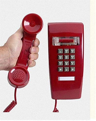 Miniatura 3 de Teléfono de pared de emergencia de grado industrial con marcador de línea directa preprogramado para marcado automático 911 (fuera de gancho) - rojo