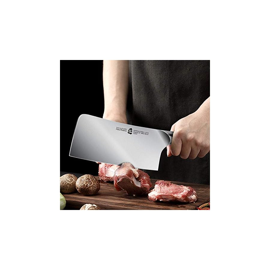TUO-Meat-Cleaver-Knife-6-Bone-Chopping-Butcher-Knife-Heavy-Duty-Meat-Chopper-German-High-Carbon-Steel-Pakkawood-Handle-Fiery-Phoenix TUO Meat Cleaver Knife - 6" Bone Chopping Butcher Knife, Heavy Duty Meat Chopper, German High Carbon Steel & Pakkawood Handle Fiery Phoenix