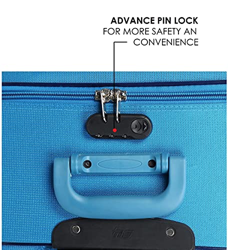 Image of Trumpkin Polyester 21.65 inches Soft Suitcase (Luggage Outside Blue)