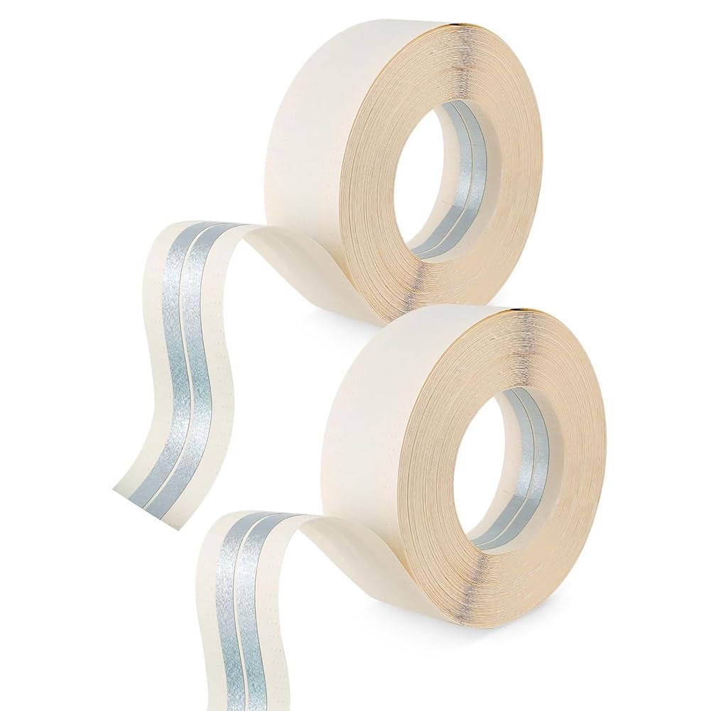 Koolenry Drywall Corner Tape, 100 Feet by 2 Inch Reinforced Corner Drywall Tape with Metal for Corner Wall Crack Repair Tape