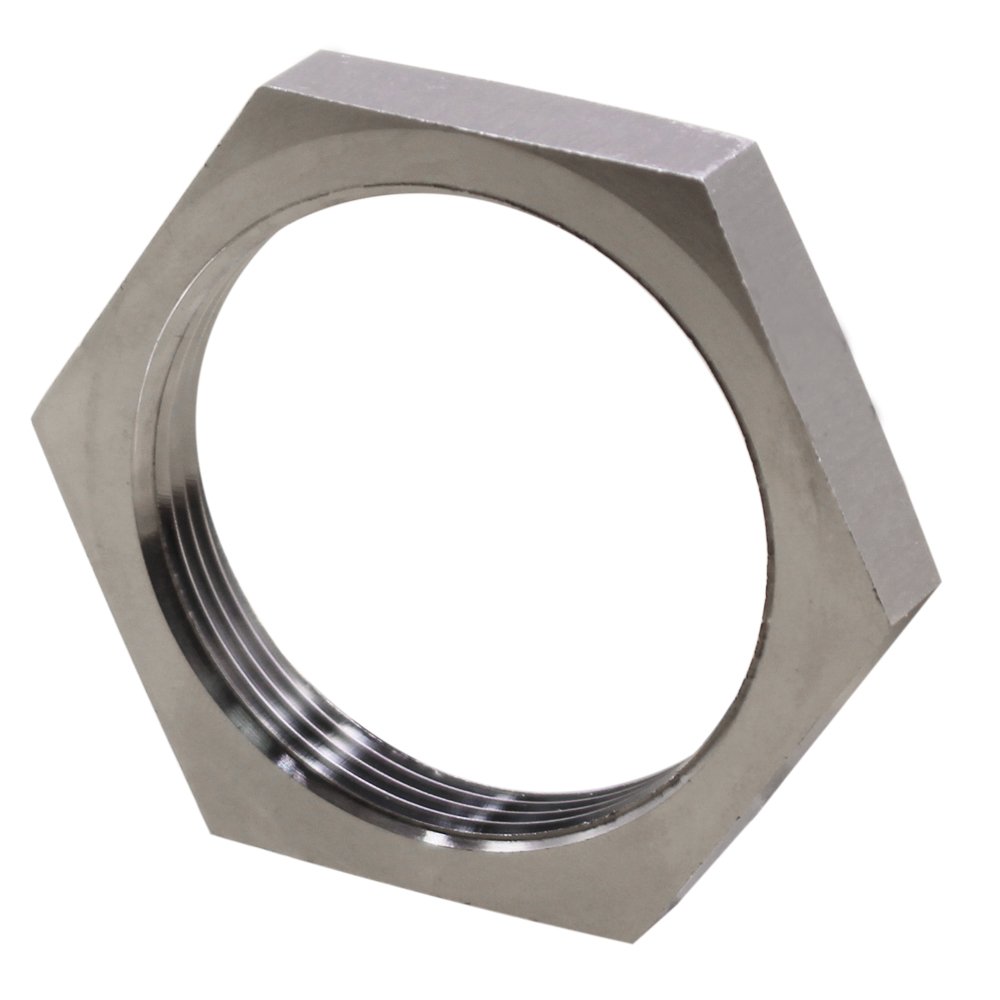 DERNORDCast Pipe Fitting Stainless Steel 304 Hex Locknut 2.5cm - 1.3cm NPT Female