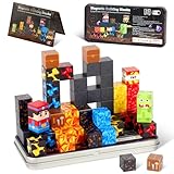 SYSKENI 35PCS Magnetic Blocks Travel Set, Mini Magnetic Blocks Travel Toys for Kids Ages 3-5 4-8, Portable Magnet Cubes STEM Learning Toys with Portable Iron Storage Box Christmas Birthday Gifts