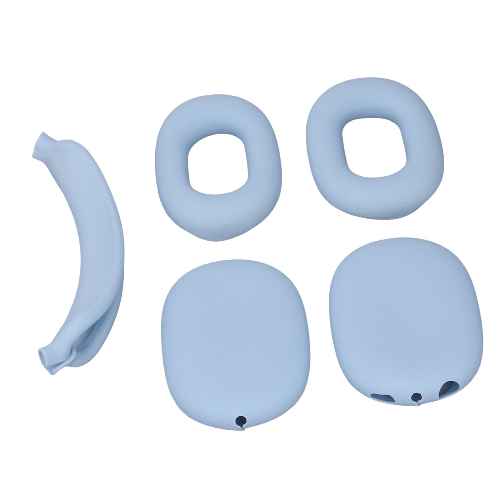Custodia rigida per cuffie con copertura dei padiglioni auricolari in silicone, borsa protettiva da viaggio per cuffie, custodia per cuffie in EVA con funzione di spegnimento (Cielo blu)