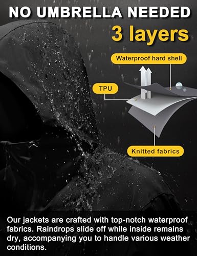 Little Donkey Andy Men's Rain Hiking Jackets Waterproof Windproof Breathable Shell Coats Travel Fishing2