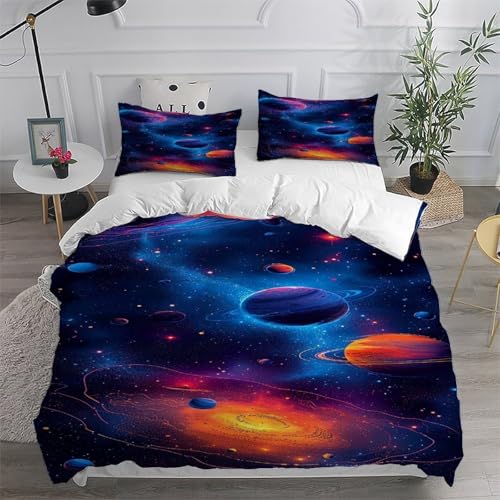 Parure de lit microfibre de qualité supérieure au motif imprimé de galaxies - 6