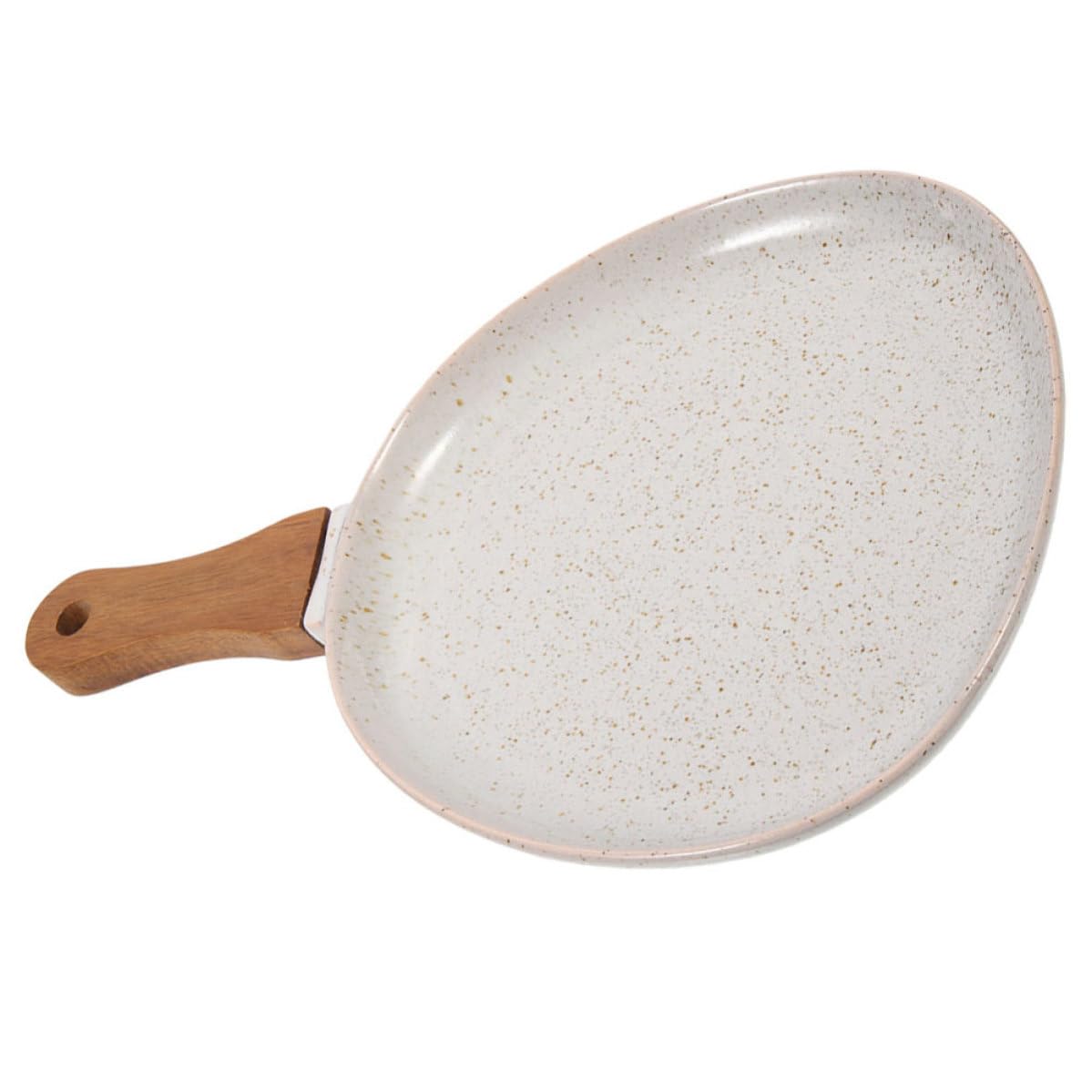 ULTECHNOVO Keramikteller mit Holzgriff, Dekorativer Crêpe Teller für Feiern | Ofenfest und Mikrowellengeeignet, Anti Scalding Griff, Ergonomische Form, für Persönliche Partys und Feiermomente
