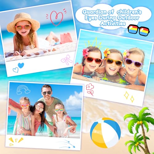 image for SNWIDA Party Favors Kids Sunglasses Bulk - 16 Packs Neon Sunglasses fo