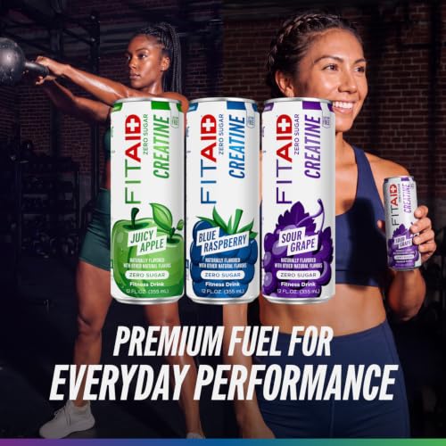 Image of FITAID Creatine Recovery Drink, Electrolytes, Zero Sugar Variety, 12pk