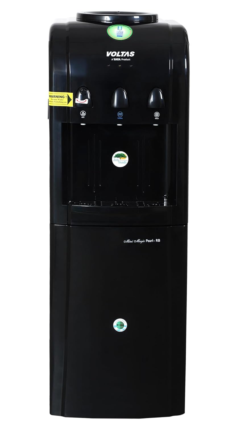 Voltas Pearl RB Hot, Cold and Normal Floor Standing Water Dispenser (Black), 15L
