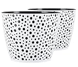 Tymar Blumentopf, 2er-Pack, Übertopf aus Kunststoff, Moderne, Runde Form, Pflanztopf für Innen,Pflanzgefäß, Pflanzkübel, 6 Größen, 5 Farben, VE01 (ø 17cm, Schwarz)