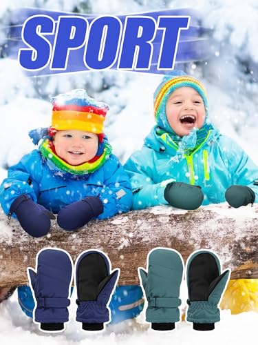 Image of Newcotte 6 Pairs Winter Ski Mittens Kids Waterproof Warm Snow Gloves for Boys Girls Cold Weather Outdoor Activities